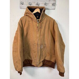 Vintage Y2K Mens Carhartt J140 BRN Brown Hooded Canvas Jacket 2XL USA Fair